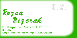 rozsa mizerak business card